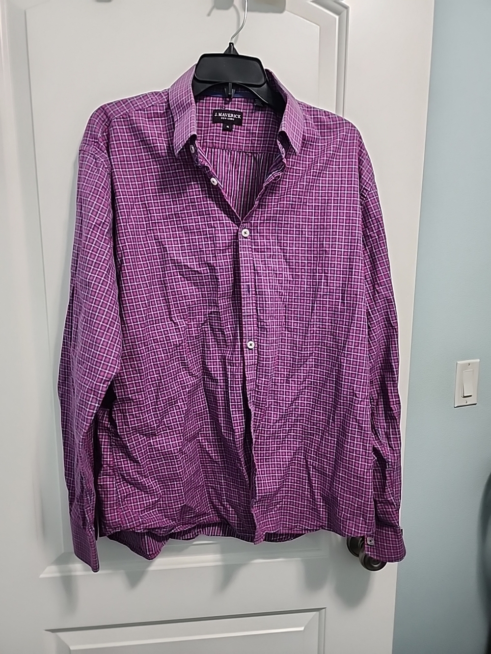 J. Mavrick Men's Purple Plaid Button-Down Shirt